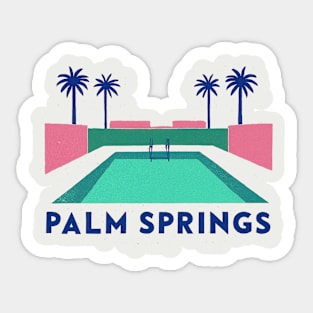 Palm Springs Nighttime Poolside Sticker